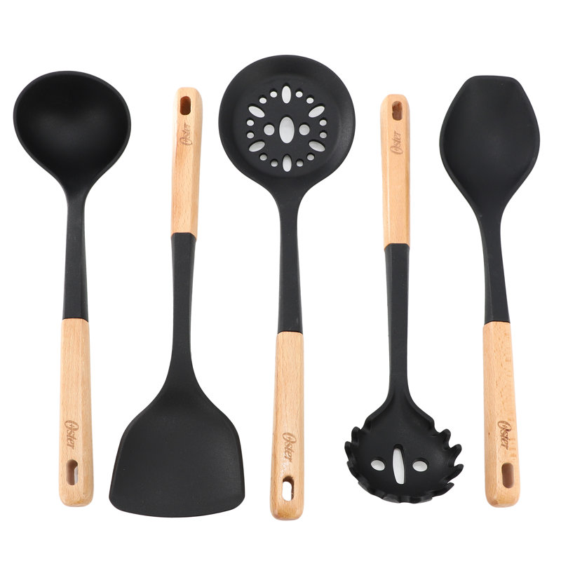 Ensemble d'outils de cuisine en bois et silicone 5 pièces Oster Marion