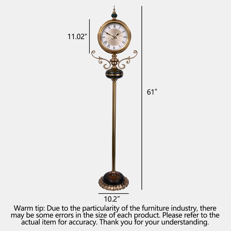 Modern light luxury vintage-style decorative base floor clock