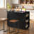 Multifunctional Kitchen Island With Foldable Top, Power Outlet, Wine Rack, Stemware Holder, Open Side Shelves And Adjustable Shelves-734033517