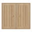 Armoire de salle de bain murale, armoire à pharmacie à double porte avec conception rainurée verticale, armoire de rangement murale pour salle de bain, salle de bain et couloir (chêne)