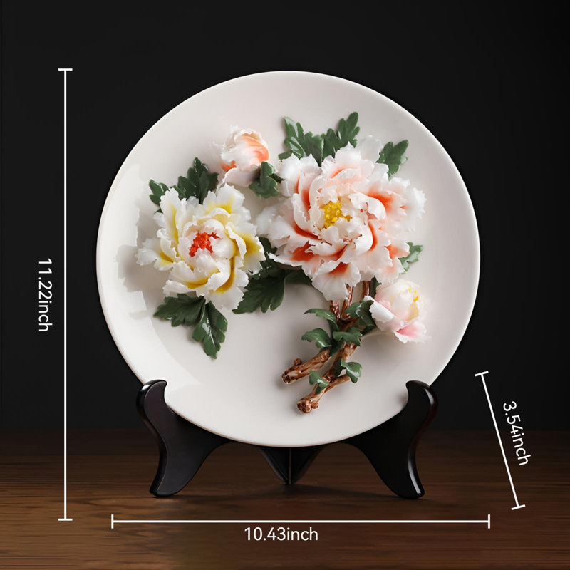 Plat à fleurs en céramique délicat - Décoration charmante pour la vie moderne
