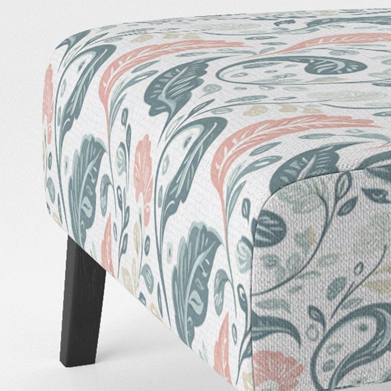 Fauteuil d'appoint Boho - Botanical Paisley Orange, Pantoufle sans accoudoirs