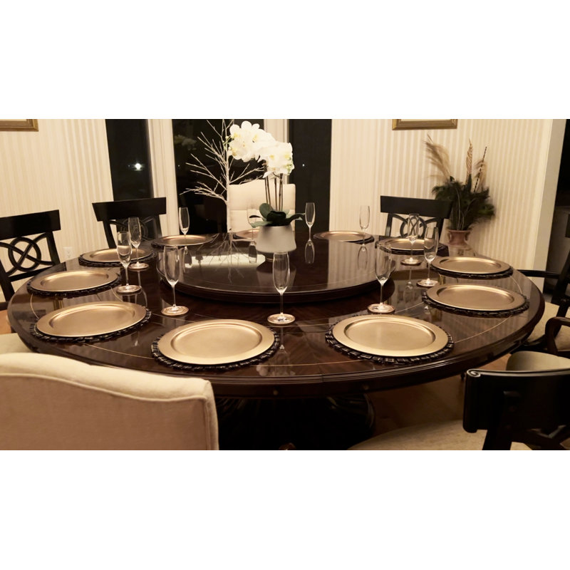 Round Mahogany Wood Dining Table