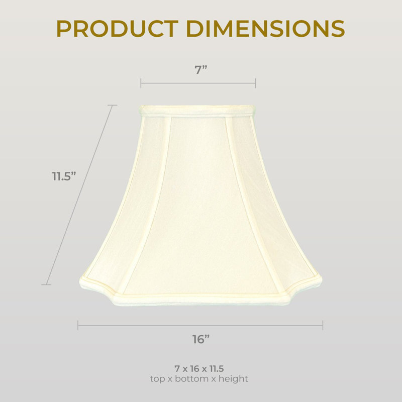 Royal Designs, Inc. BSO-714-16eg-2 Abat-jour de base carré en forme de cloche inversée, 7 x 16 x 11,5, coquille d'œuf, paquet de 2