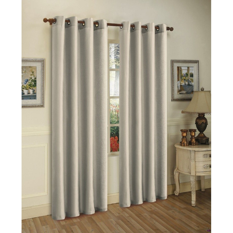 Solid Semi-Sheer Grommet Curtain Panels, Silver