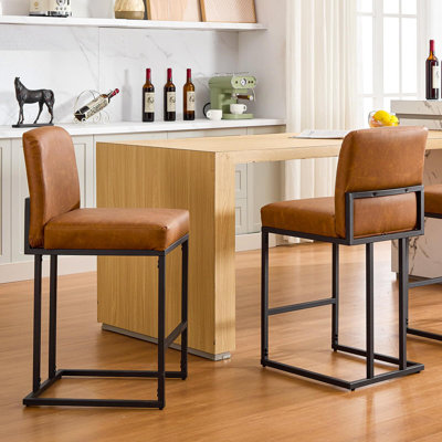 24" Bar Stools, Counter Height Bar Stools With Back by 17 Stories