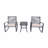 3-Piece Outdoor Rocking Chair Set with Side Table & Cushions - Beige-988432128