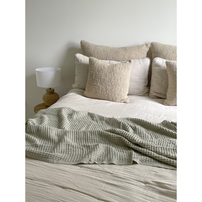 Beige Cotton Boucle Dutch Euro Pillow 28x36