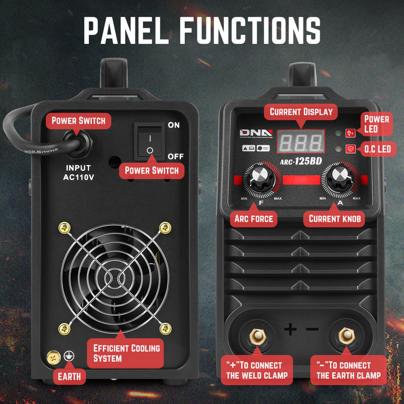 Welder Machine, 120A/110V Portable ARC Welding Machine IGBT, DIY Welding, with LED Digital Display, Red