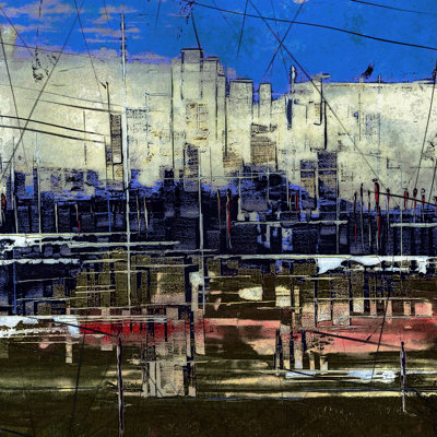Grunge City I - peinture sur toile tendue