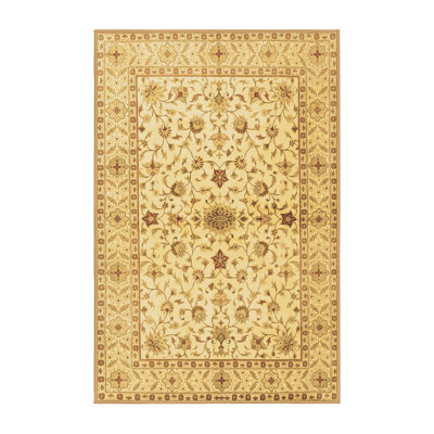 Tapis oriental brun en laine et polyester tissé à la machine 7 pi x 10 pi Jewliana