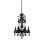 Lustre noir 6 lumières avec cristaux noirs