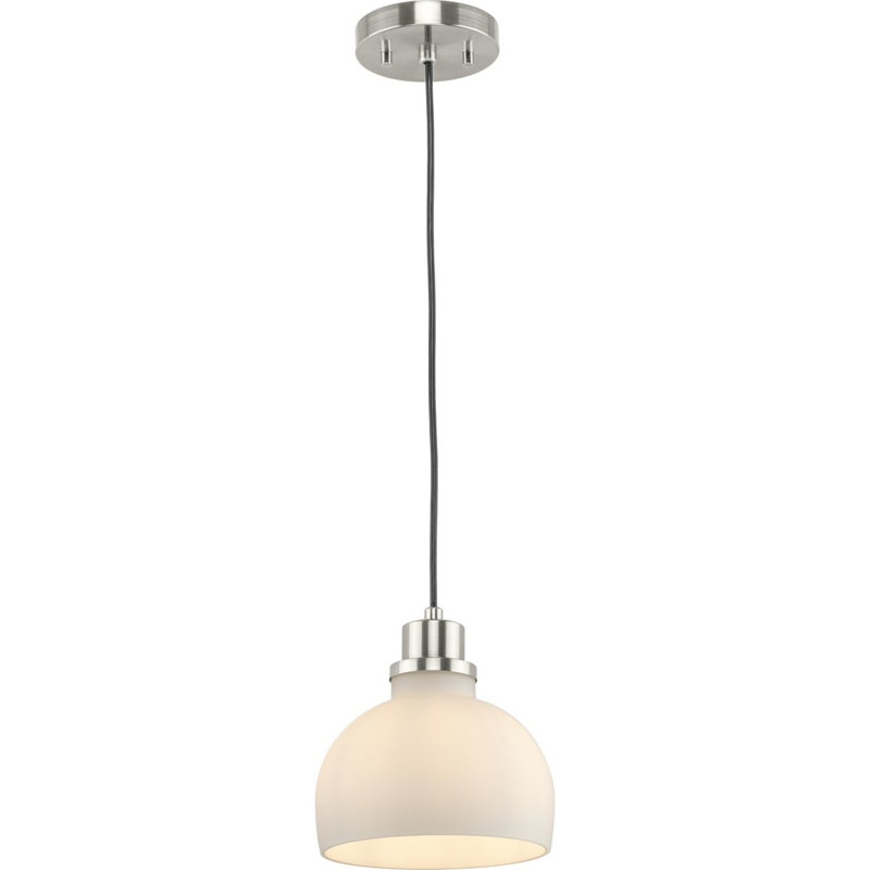 Walkerton 1 - Light Dome Pendant, Brushed Nickel, White