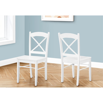 2 chaises de salle à manger blanches, style transitionnel, pieds en bois massif, pour chaises de cuisine 2 pièces, transitionnel, fonctionnel n'importe où