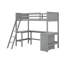 Lit mezzanine simple avec tablettes et bureau-2112855316
