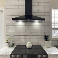 AKDY 30-in Convertible Black Painted Wall-Mounted Range Hood with Charcoal Filter RH0474