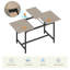 Ensemble de table de salle à manger extensible pour 4-8, grande table de cuisine extensible de 63 po avec 2 bancs et 2 tabourets, plateau en bois moderne et structure en métal, peu encombrant, facile à assembler, gris-1069866036-1069866039