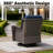 10-Piece Outdoor PE Wicker Patio Conversation Set with Firepit Table and Blue Cushions-551111698