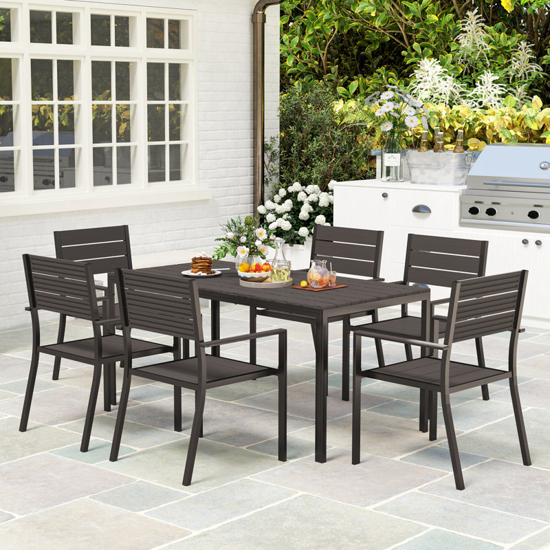 6 - Person Patio Dining Set with Rectangular Table
