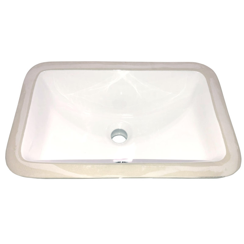 Nantucket Sinks Great Point 11.25'' Vitreous China Rectangular Bathroom Sink with Overflow