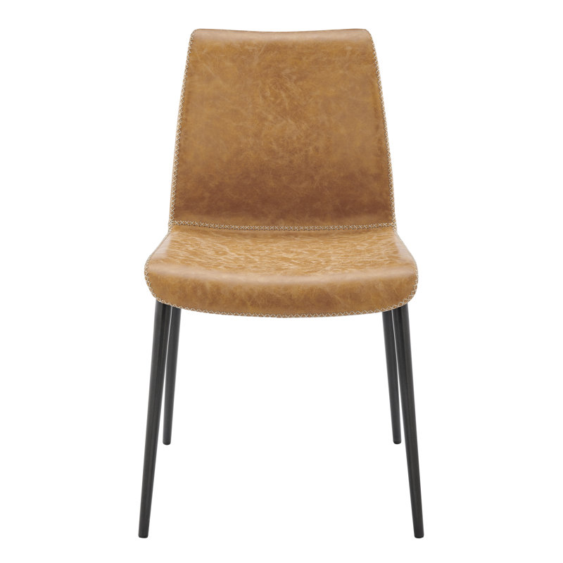 Jeljazka Faux Leather Dining Side Chair, Brown