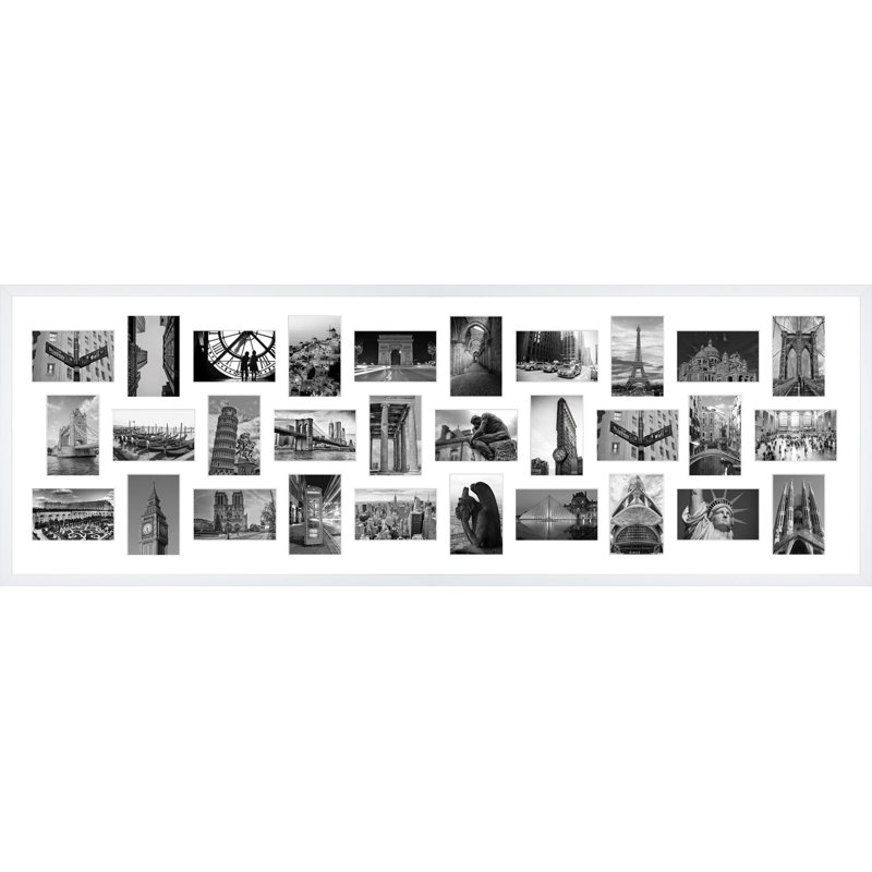 Iyre Wood Picture Frame with Mat, White