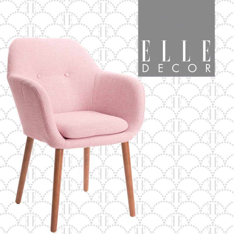 Adore Decor Roux Mid-Century Accent Chair for Home Office or Living Room, Blush