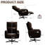 Fauteuil d'appoint inclinable électrique en velours pivotant 360 ° avec charge de type C, fauteuil inclinable électrique pour le bureau à domicile et le salon, installation rapide, cuisinière brune, rembourré, installation sans effort,