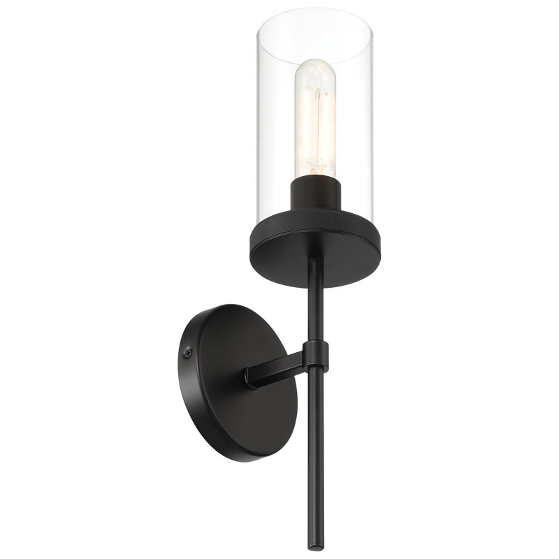Lily 1 Light Wall Sconce - 16.5"H - Matte Black Finish, Matte Black