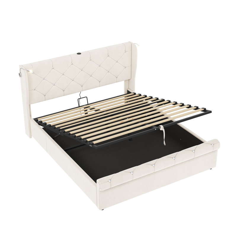 Ottoman Storage Bed, Double (4'6), White