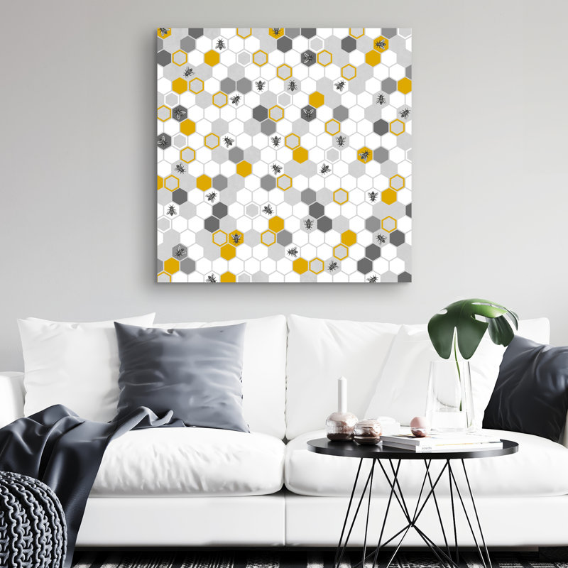 Beehive pattern - 32"x32" art on canvas