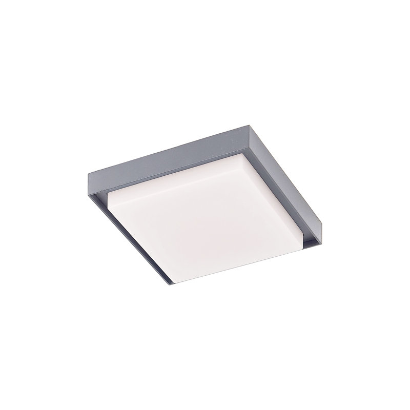 Ridge LED Outdoor Flush Mount, Gray, 1.5" H x 8.25" W x 8.25" D