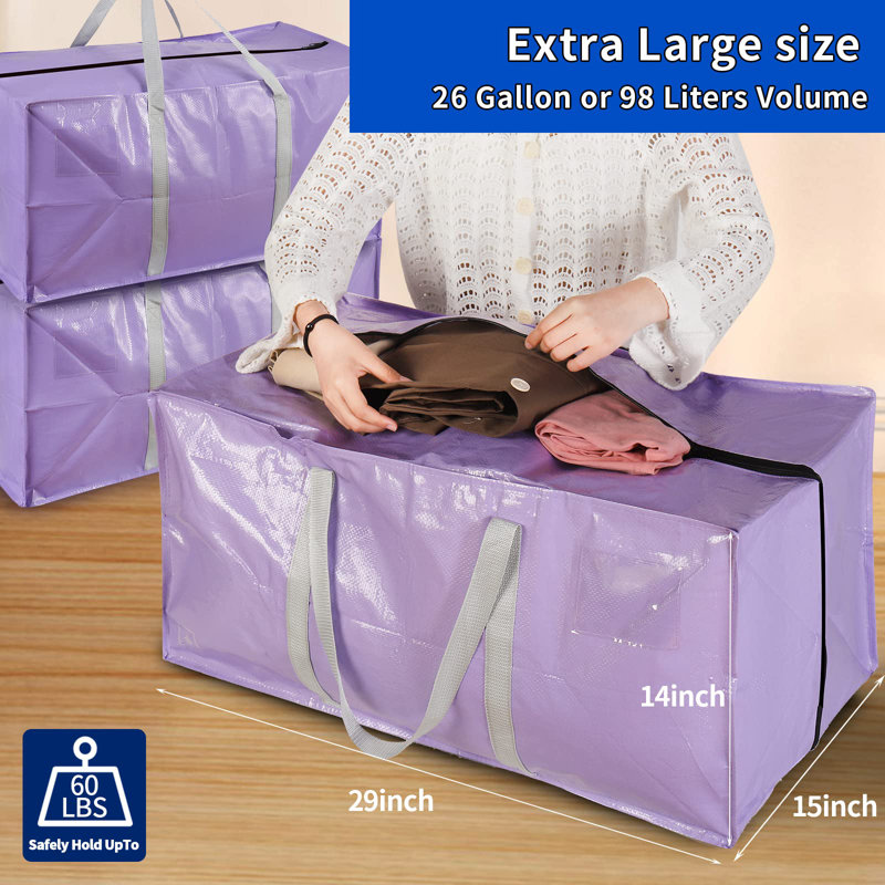 Sac de rangement en tissu Rebrilliant, 104 pintes, Mauve