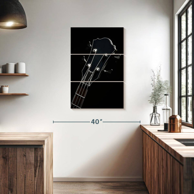 Tête de guitare noire Abarca, H 38 po x l 24 po