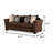 91.4" W Transitional Sofa, Chocolate/Tan