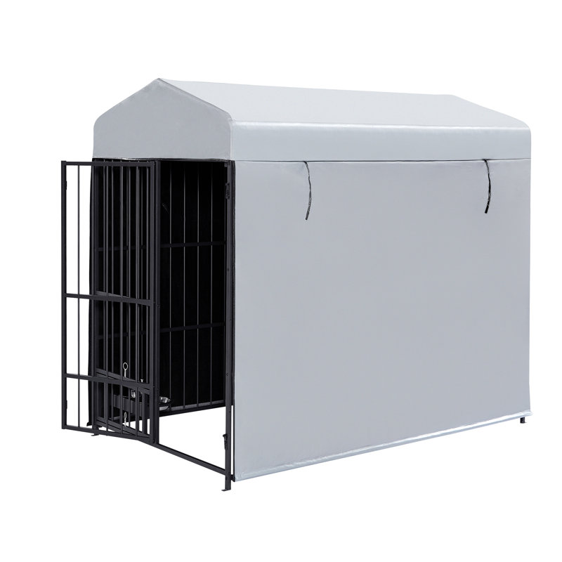 Grand chenil en métal pour chien, enclos extérieur, H 71,28 po x l 47,05 po x P 78,8 po