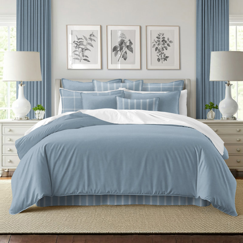 Ensemble de housse de couette en coton Shay, Housse de couette simple + 7 pièces supplémentai