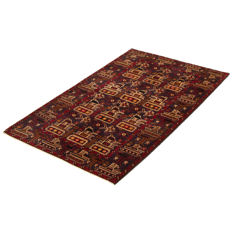 Tapis bleu marine foncé Rare War 3 pi 9 po x 6 pi 2 po
