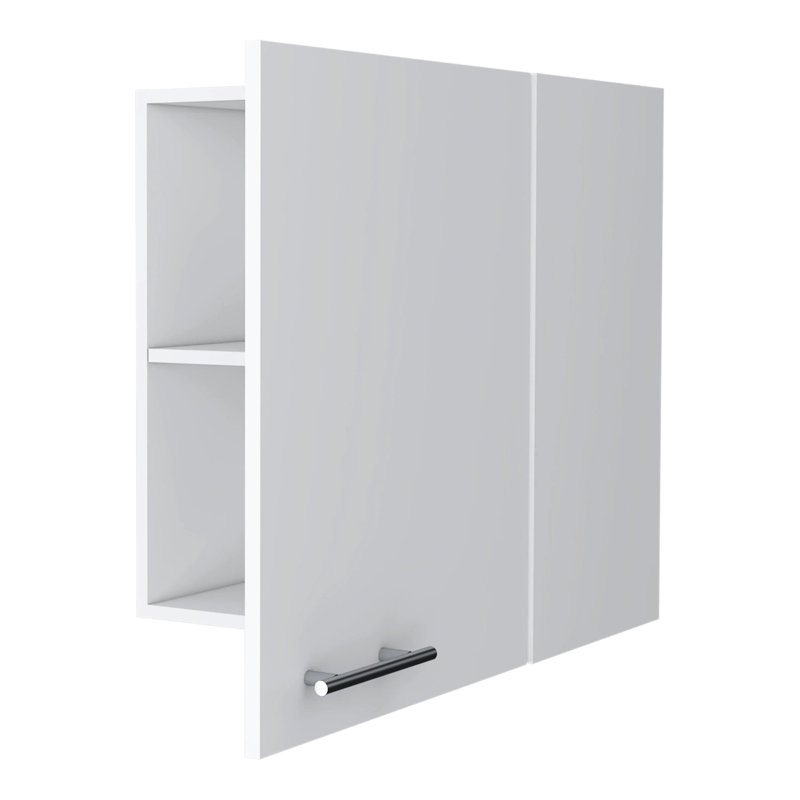 Armoire murale blanche à 1 porte pour les cuisines de l'espace - Finition élégante, utilisation efficace dans les petits espaces, moderne