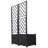 Poly Rattan Brown Trellis Raised Bed  With Drainage Plug - 2 Removable Pots With Large Flower Boxes - Built-In Support For Climbing Plants - Outdoor Patio Garden Decoration