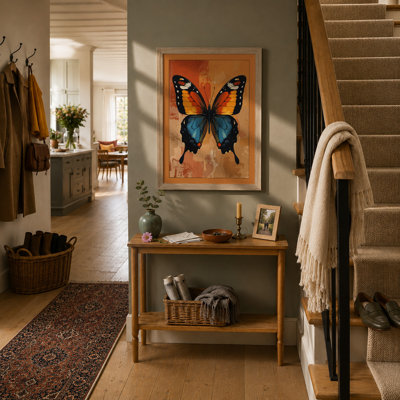 Symmetrical Butterfly Study Boho - Framed Print