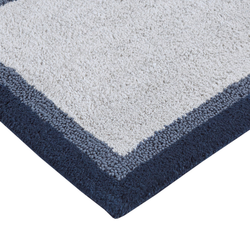 Cotton Tufted Bath Rug, 45" L x 27" W, Navy