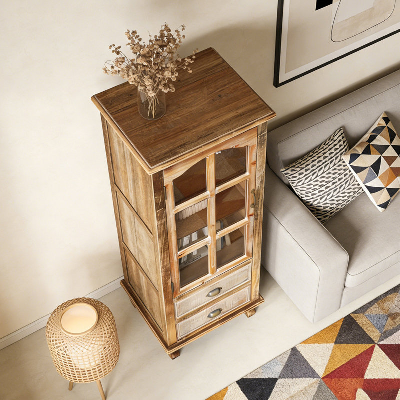 Armoire de rangement en bois rustique, Ancient White