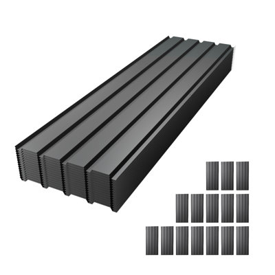 15 Pcs Waterproof Heavy Duty Metal Roof Panels Gray