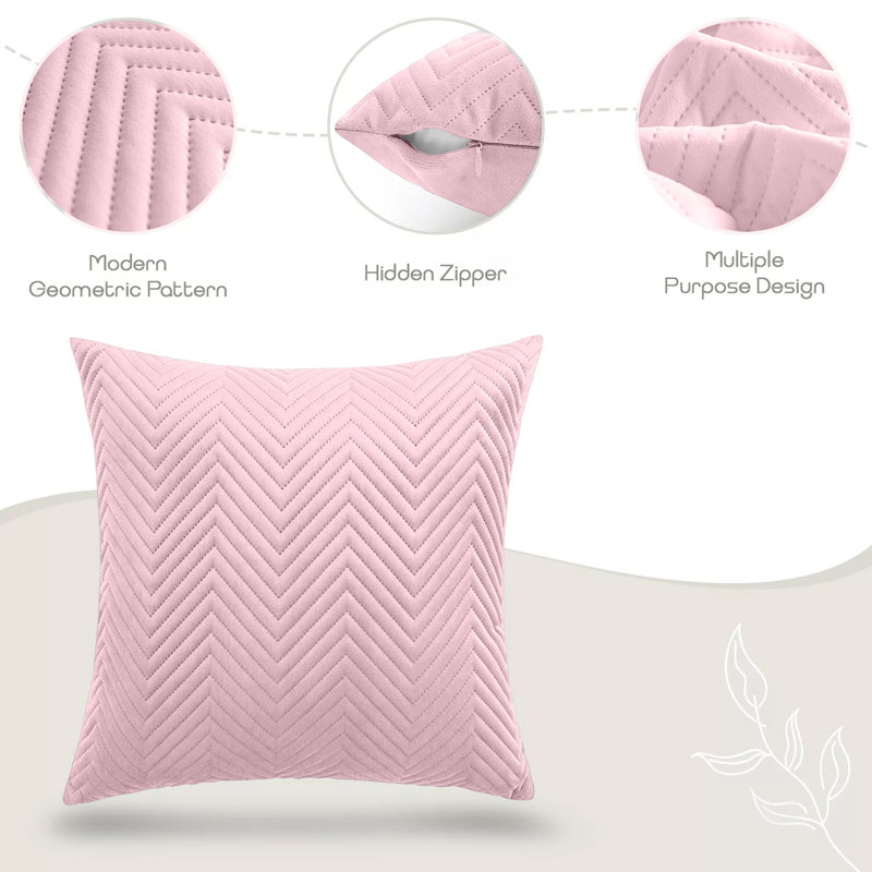 Chevron Square Cushion, Pink