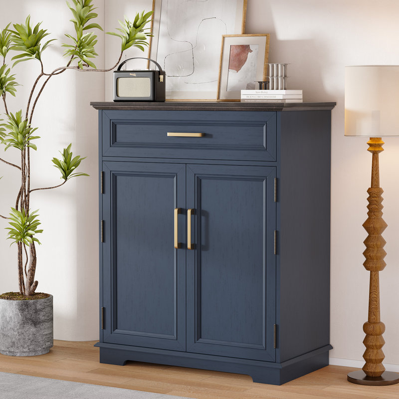 1Drawer 2-Door Accent Cabinets Chests with Storage for Living Room,Kitchen,Entryway,Dining Pantry Cabinet with 4 Hanging Shelves