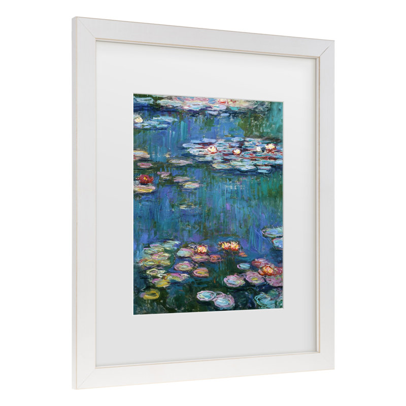 Claude Monet, «Waterlilies Classic», art encadré mat, Blanc, H 16 po x l 13 po x P 0,75 po