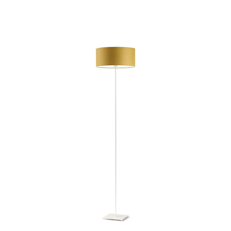 Ayania 150cm Traditional Floor Lamp, White, Mustard