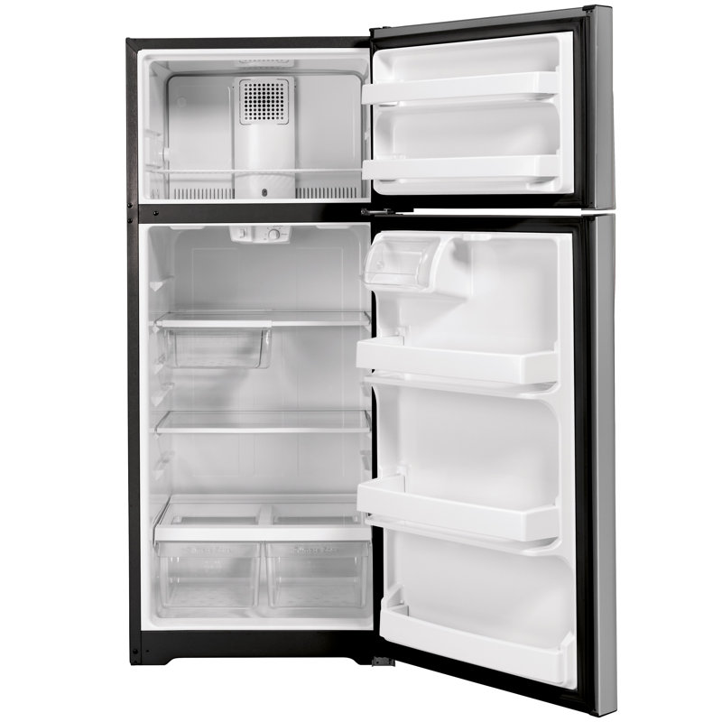 28" Energy Star Top Freezer 16.6 cu. ft. Refrigerator with Sliding Deli Drawer, Stainless Steel