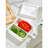 iDesign Plastic Square Divided Fridge and Freezer Food Storage Bin with Lid, 6" x 6" x 2", Coconut